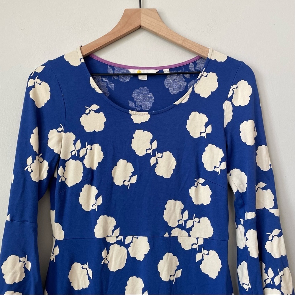 Boden Miriam Blue & White Floral Bell Sleeve Tunic Mini Dress - Picture 5 of 6